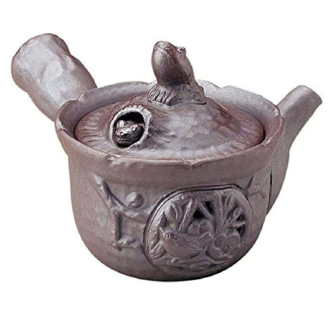 萬古焼 陶山製陶所 1.0号 カエルとびだし 急須 (平網)