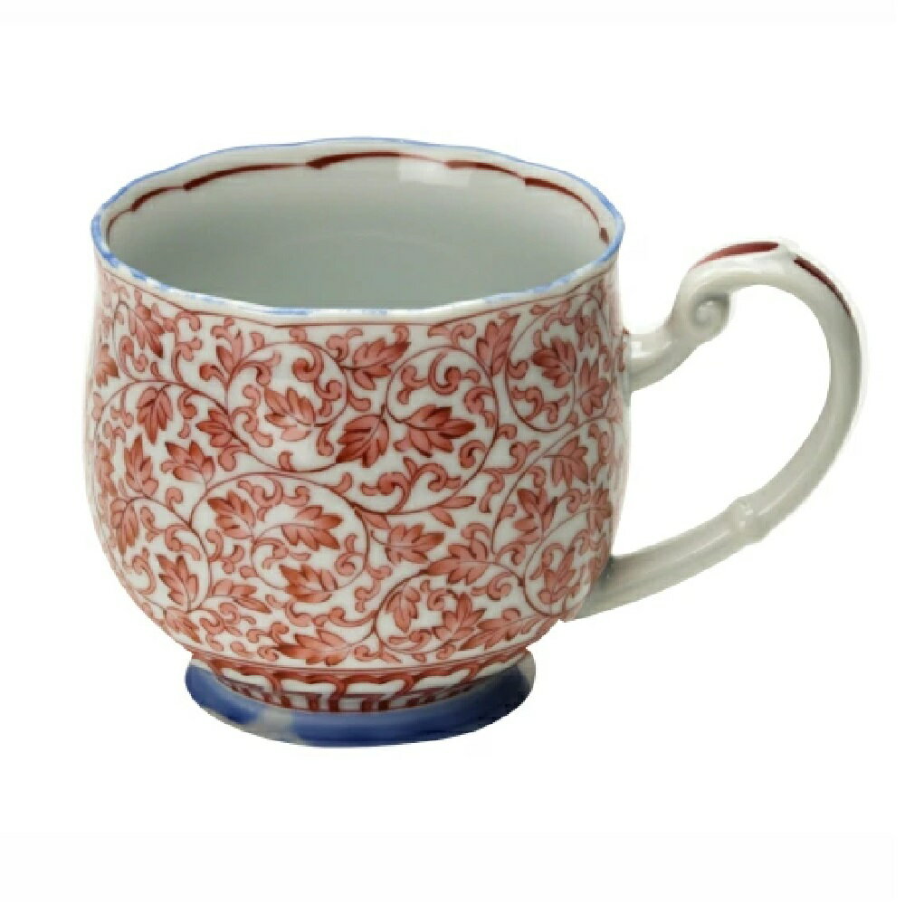 美濃焼 赤絵唐草 マグ（250ml）