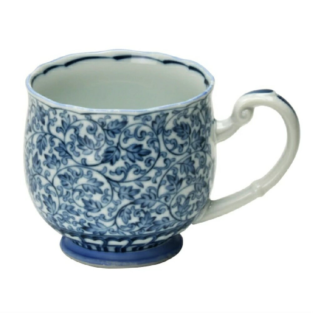美濃焼 染付唐草 マグ（250ml）