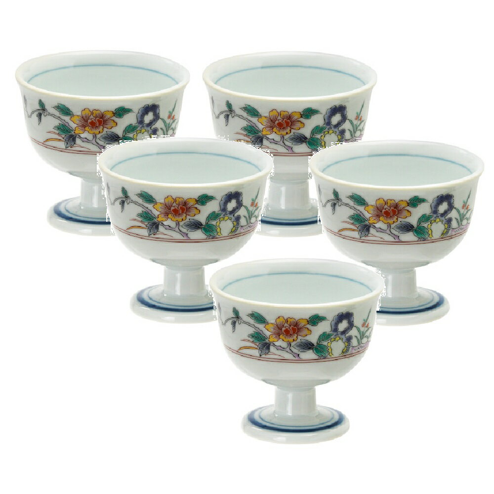Rakuten - 美濃焼 錦花絵 高台珍味鉢（5客組）径8x高7cm/150ml