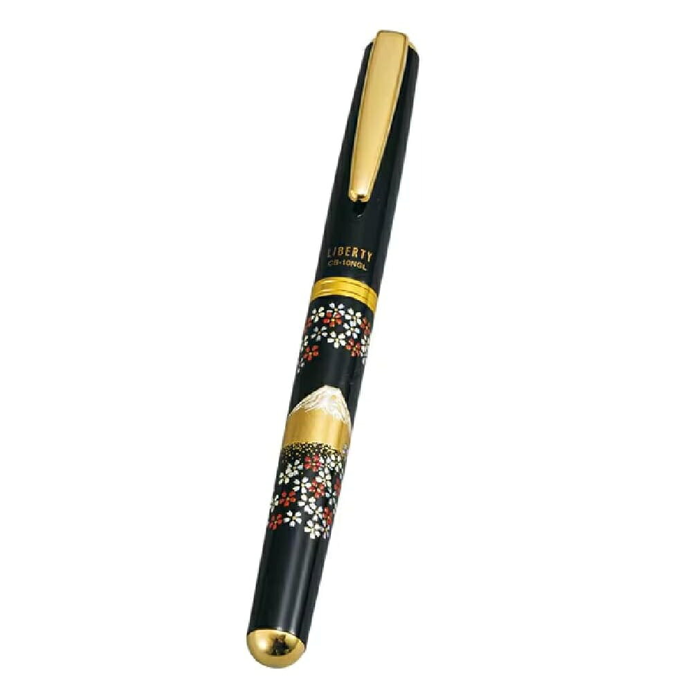 山中漆器 山中塗 漆芸エクセレントボールペン (富士にさくら)黒 cast-hm-10033187 虹八-Kohya- パッケージ画像