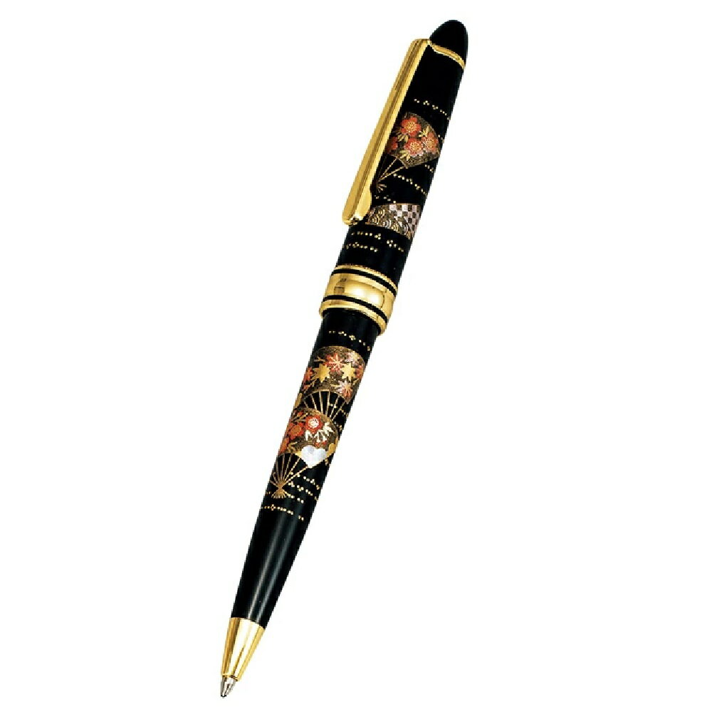 山中漆器 山中塗 漆芸 ボールペン (黒)(新扇面)