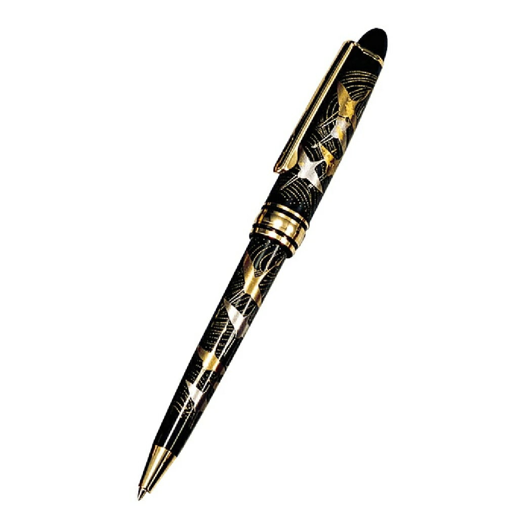 山中漆器 山中塗 漆芸 ボールペン (黒)(鶴)