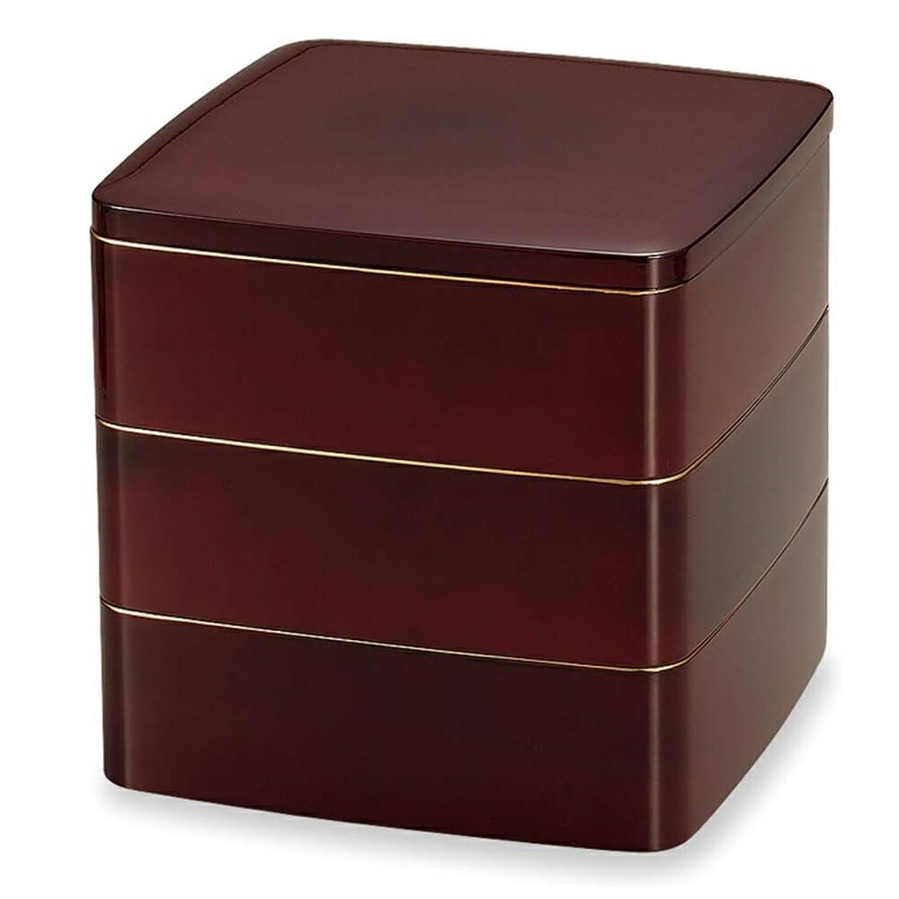 山中漆器 山中塗 6.0都 三段重 溜渕金塗