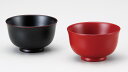 会津漆器 溜・朱 3.8 羽反 夫婦椀 (漆・手塗)一富作