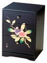 会津漆器 黒 新 三ツ引タンス 山茶花 (内別珍付)<プレゼント ギフト 海外土産 お祝い 敬老の日 母の日 インテリア>