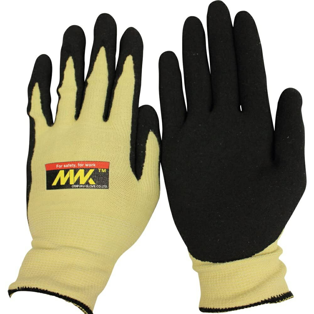 おたふく手袋 耐切創手袋 アラミド 13G 天然ゴム背抜き MWK-927/5双セット販売