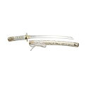 模造刀 NEU-028WGD 合金刀身タイプ 懐剣シリーズ・白金雲 ミニ居合刀 全長:46cm/刃渡:29.5cm/柄長:12cm 総重量:410g/鞘払い:270g(3)