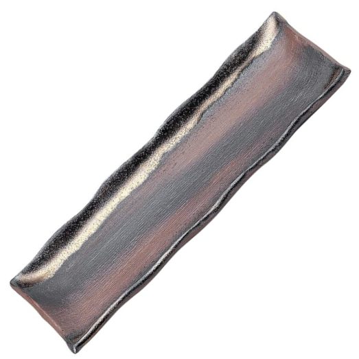 萬古焼 備前金彩 さんま皿 約27×11cm