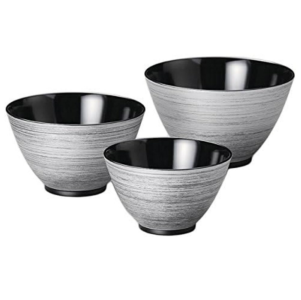 Rakuten - 越前漆器 越前塗り銀刷毛 三つ組鉢 (食洗機・レンジ対応) (黒)