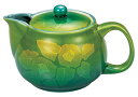 日本の伝統工芸品【九谷焼】ポット急須 銀山茶花 網付
