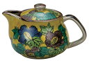 日本の伝統工芸品【九谷焼】ポット急須 吉田屋芙蓉 網付