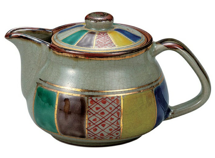 日本の伝統工芸品【九谷焼】ポット急須 紙風船 網付