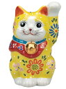 日本の伝統工芸品【九谷焼】3.3号招き猫 黄盛(3)