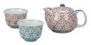 日本の伝統工芸品【九谷焼】茶器 花紋 網付