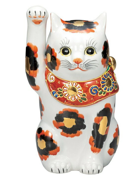 乐天商城 - 日本の伝統工芸品【九谷焼】 7号招き猫 金三毛