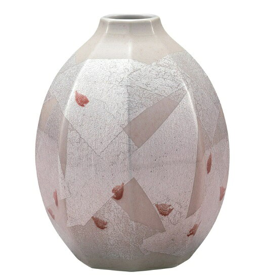 日本の伝統工芸品【九谷焼】5.2号一輪生 銀彩桜舞う