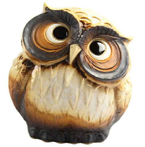 信楽焼　首かしげふくろう(白) 3号(3)