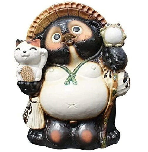 信楽焼 招き猫・蛙付狸 17号