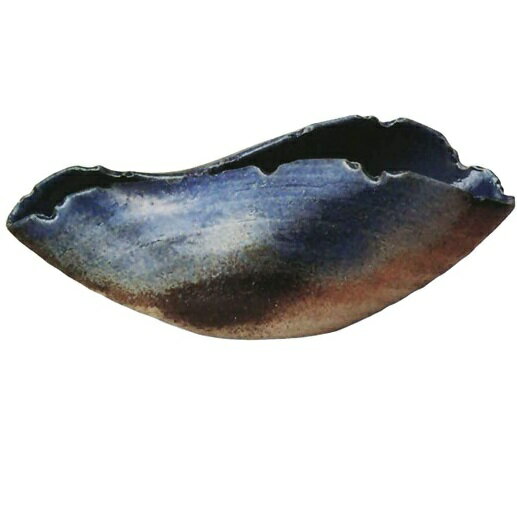 信楽焼 青ビードロほら貝型花器 11号