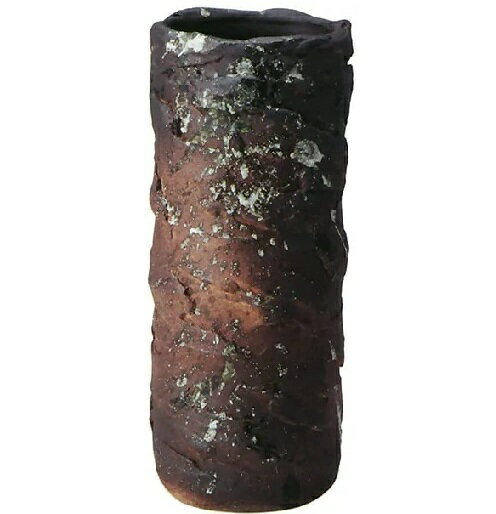 信楽焼 コゲ荒土寸胴花入 10号