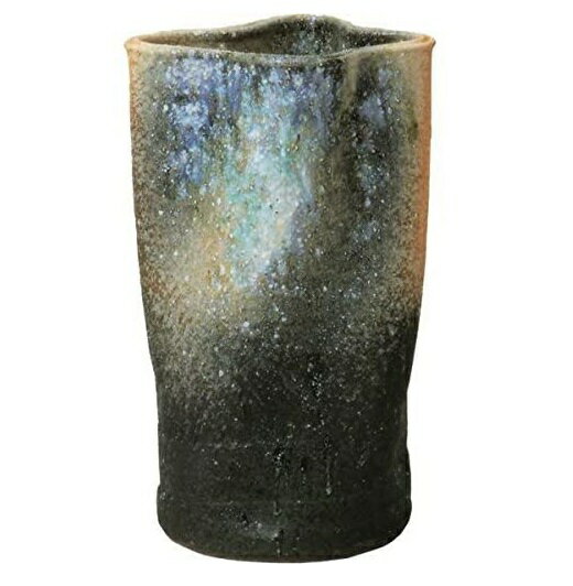 信楽焼　灰窯変ひねり花入・11号