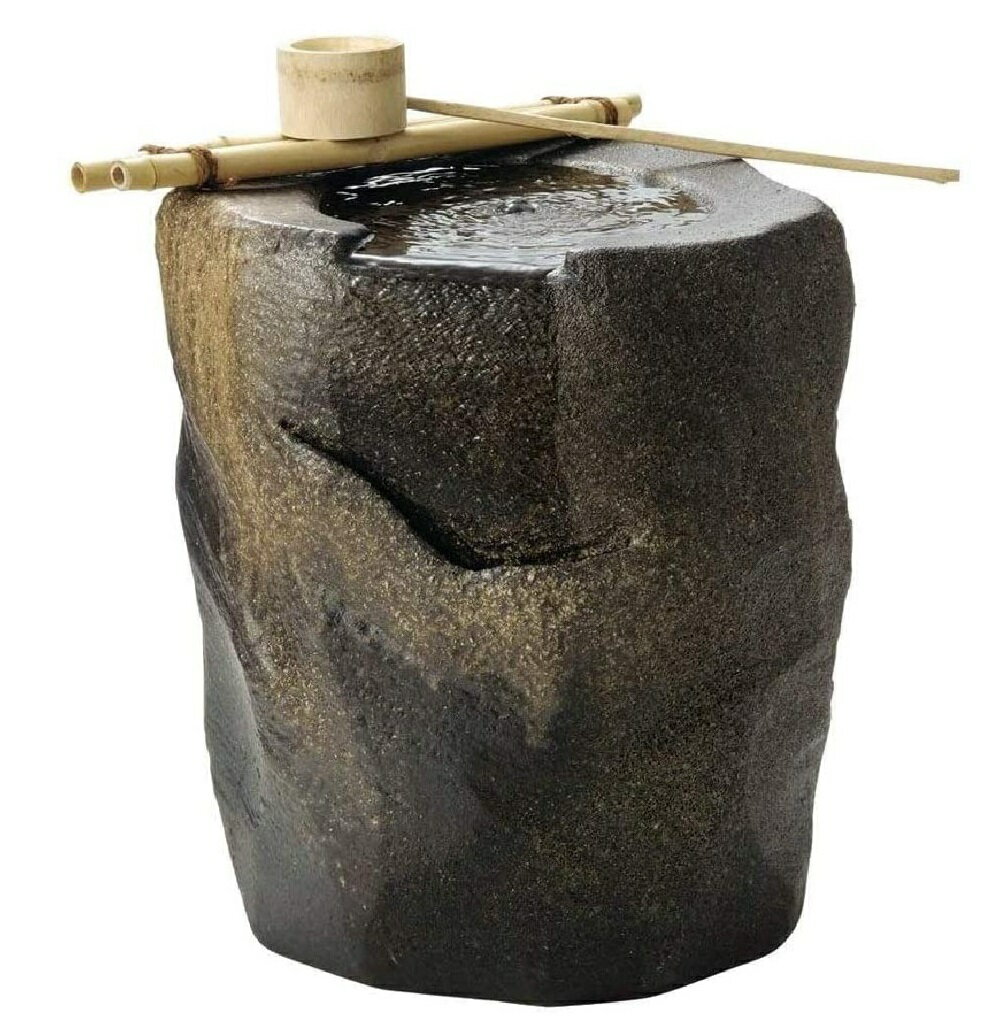 【信楽焼】湧き水つくばい紫香楽（竹・循環式モーター付）