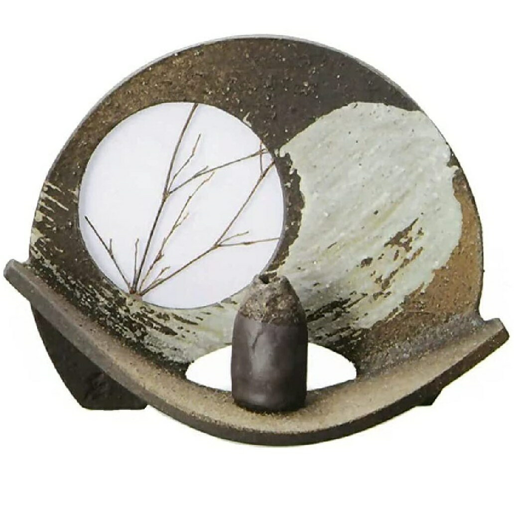 信楽焼 江月 一輪挿し付