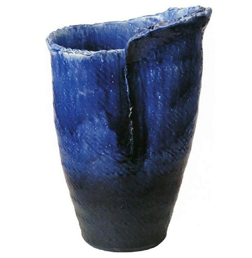 【信楽焼】青ガラスひねり傘立