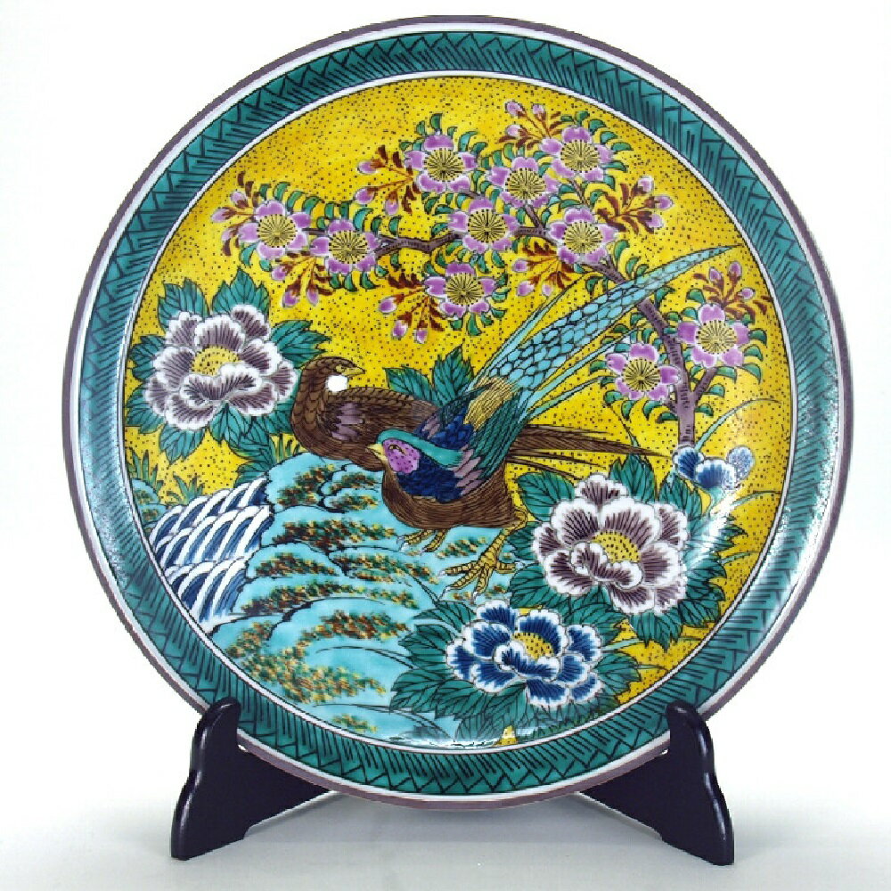 Rakuten - 九谷焼 12号飾皿 吉田屋花鳥