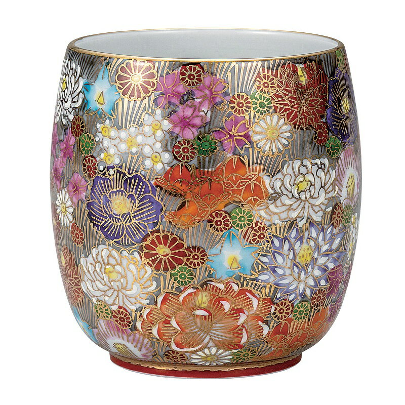 日本の伝統工芸品【九谷焼】大湯呑 金花詰