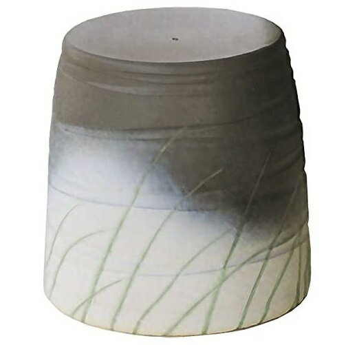 信楽焼　青銅なびき草スツール