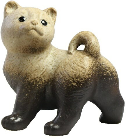 信楽焼 犬 振り向き 粉引風 10号