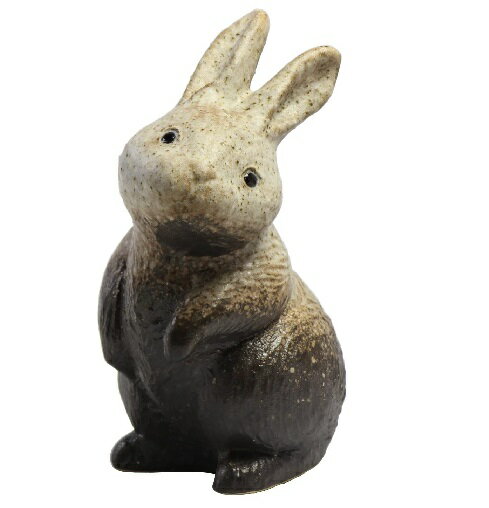 信楽焼 立うさぎ 粉引風 7号