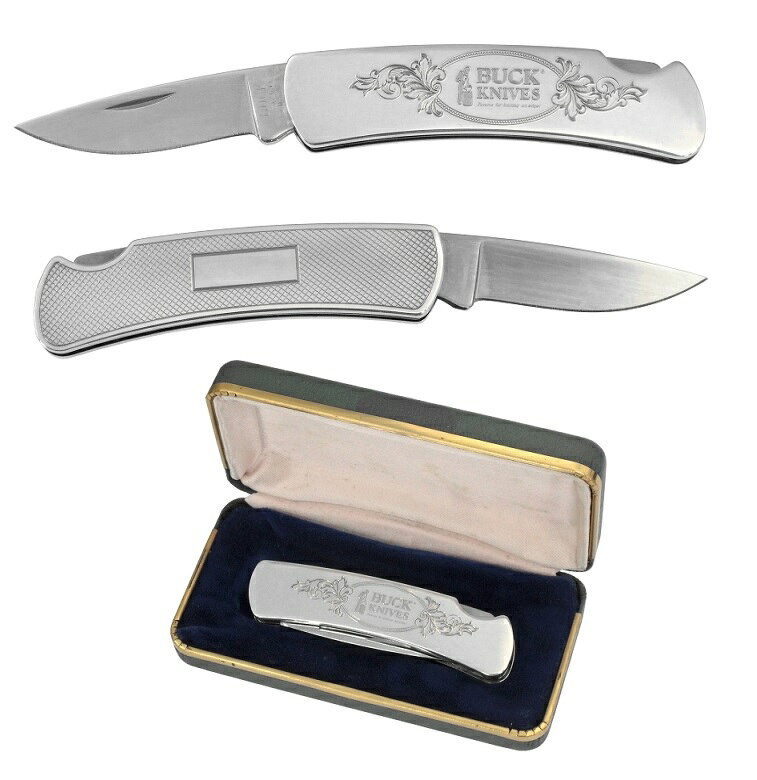 バックナイフ BUCK　525BK シルバージェント バックロゴ
