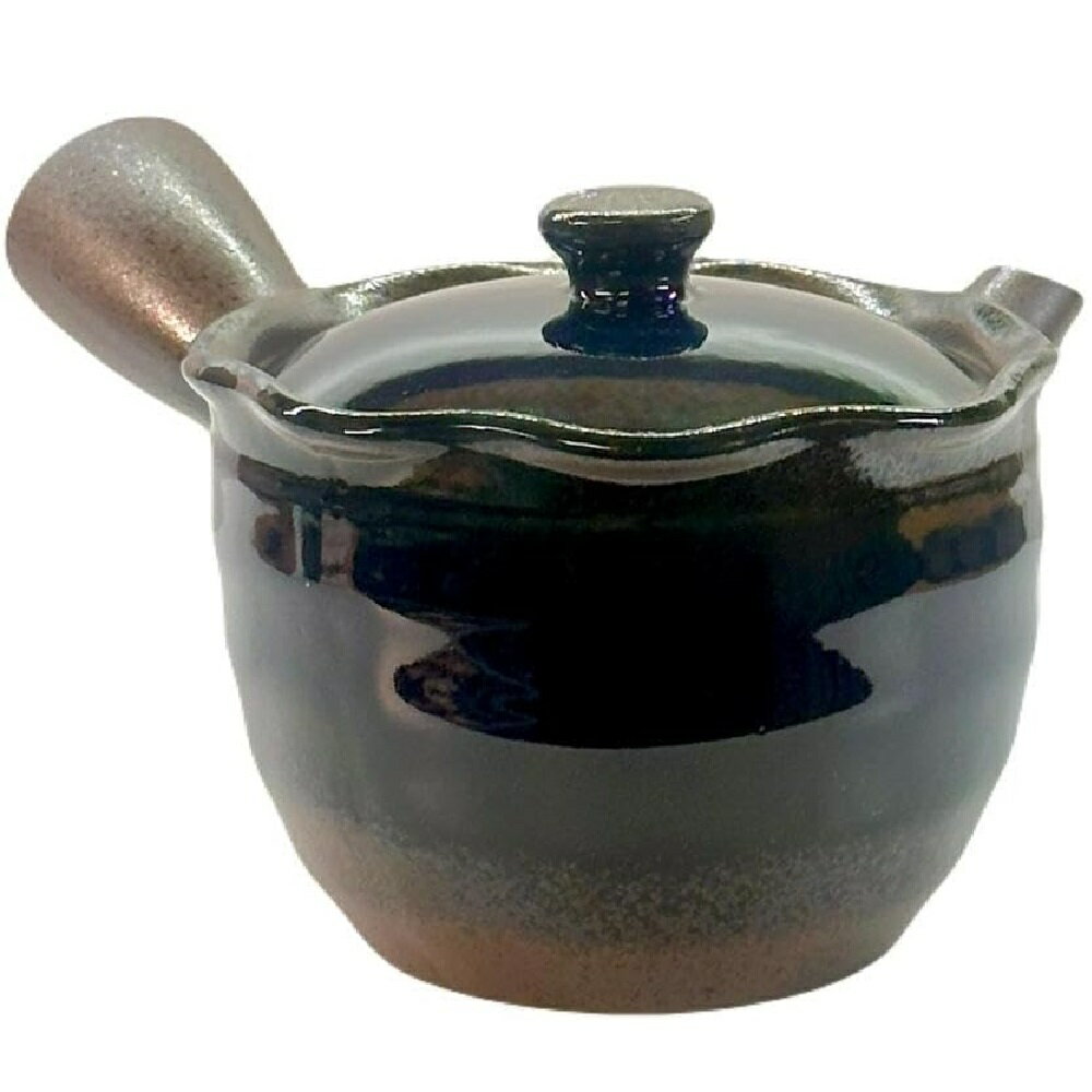 萬古焼急須 林風 花かごルリ急須 340ml (丸網茶こし)