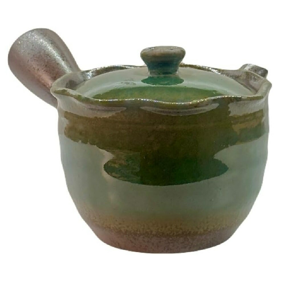 Rakuten - 萬古焼急須 林風 花かご織部急須 340ml (丸網茶こし)