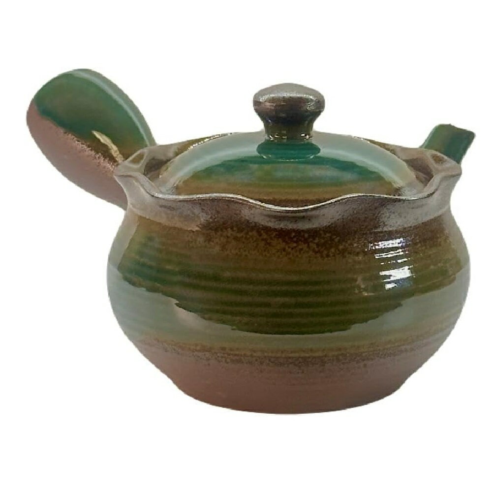 Rakuten - 萬古焼急須 林風 フリル織部急須 330ml (丸網茶こし)