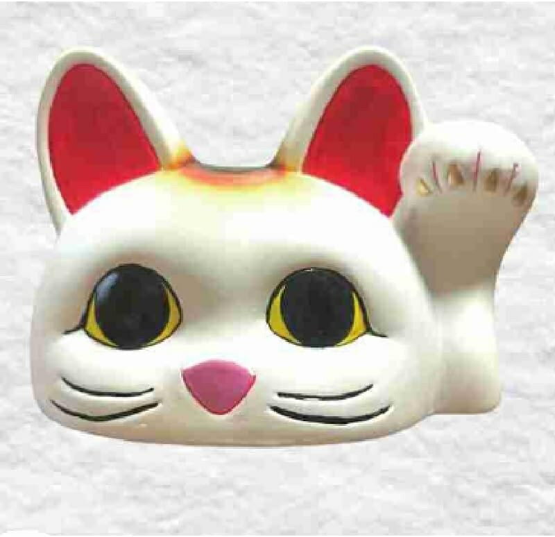 Rakuten - 常滑焼・工房 村田 彩楽 見守り招き猫 左手を上げる招猫 (15.5×11.5×高さ10.5cm)