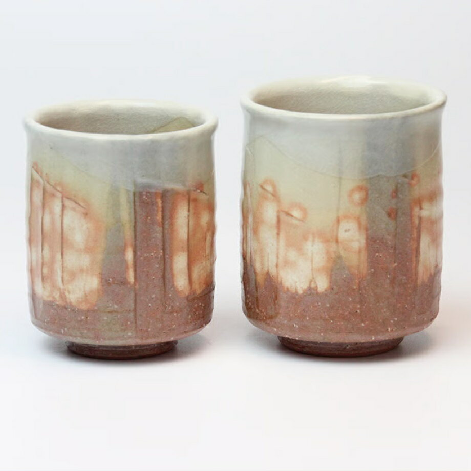 Rakuten - 萩焼 椿秀窯 あかね組湯呑　湯呑小：約φ6.5×H8.3cm（200ml）湯呑大：約φ7.0×H9.0cm（240ml）