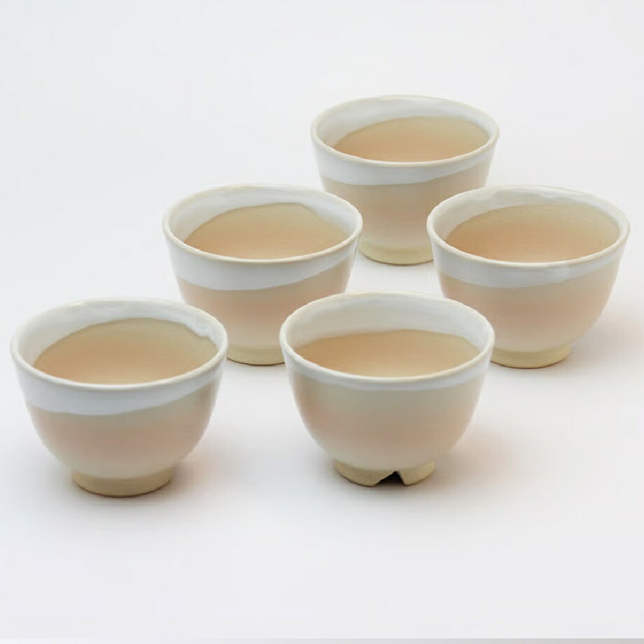 萩焼 椿秀窯 細小汲み出し揃（約φ8.0×H5.5cm）（130ml）×5客
