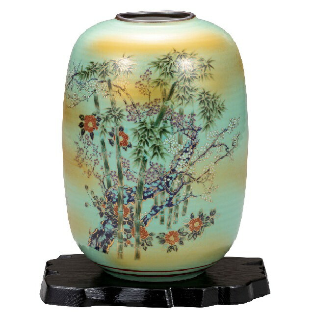 Crystal Products - 日本の伝統工芸品【九谷焼】8号夏目花瓶 竹雉 台付