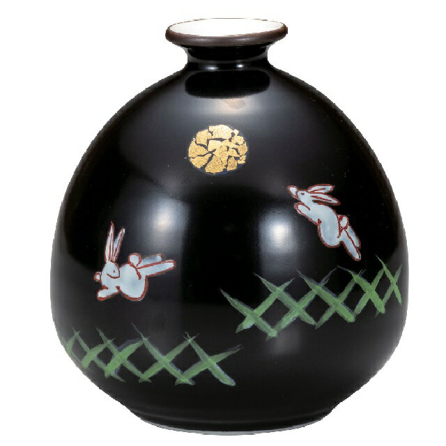 Rakuten - 日本の伝統工芸品【九谷焼】4.2号一輪生 月うさぎ