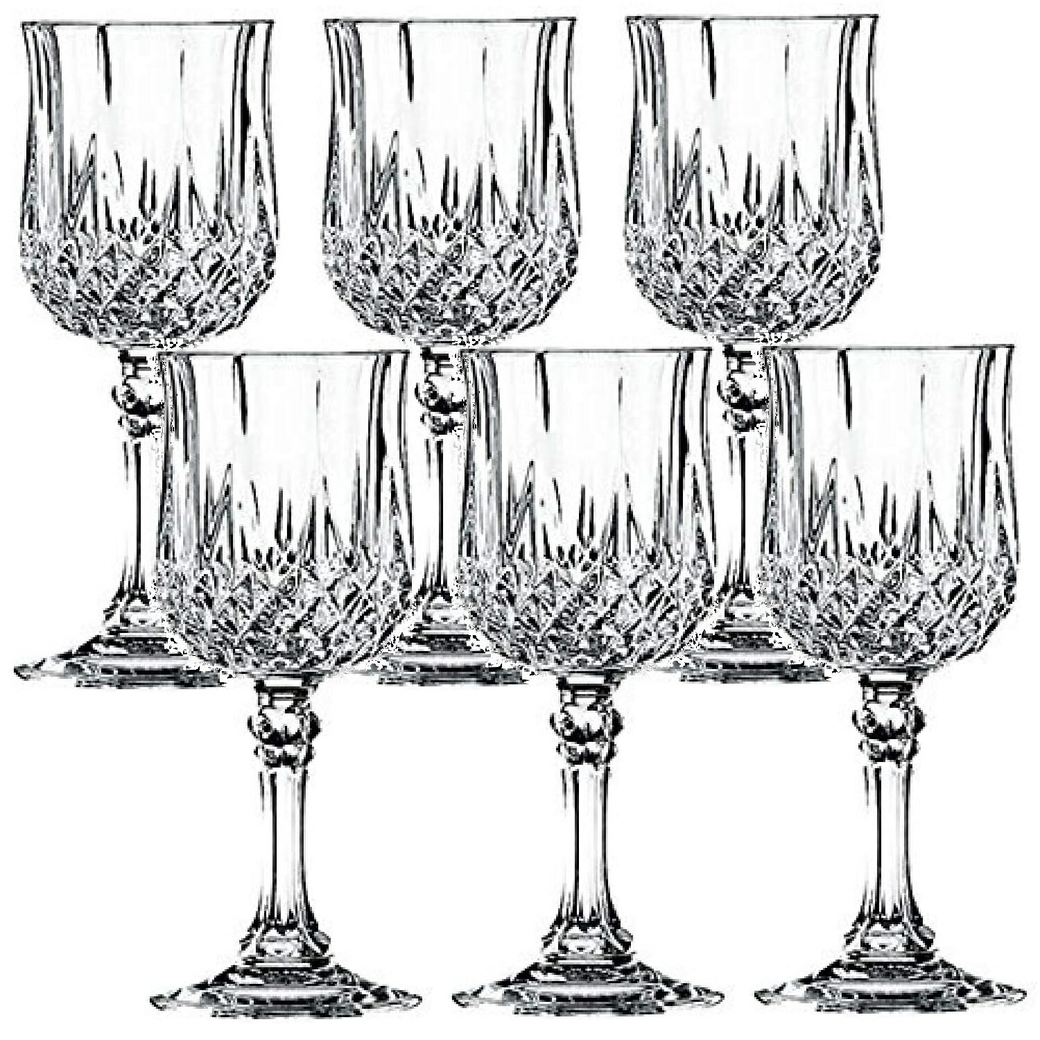 【6客組】CRISTAL D'ARQUES(クリスタルダルク) ロンシャン リキュール60 (60ml)リキュールグラス