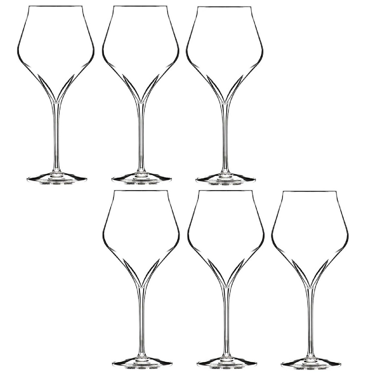 【6客組】bormioli luigi(ボルミオリルイジ) スプレーモ バーガンディ (650ml) ワイングラス