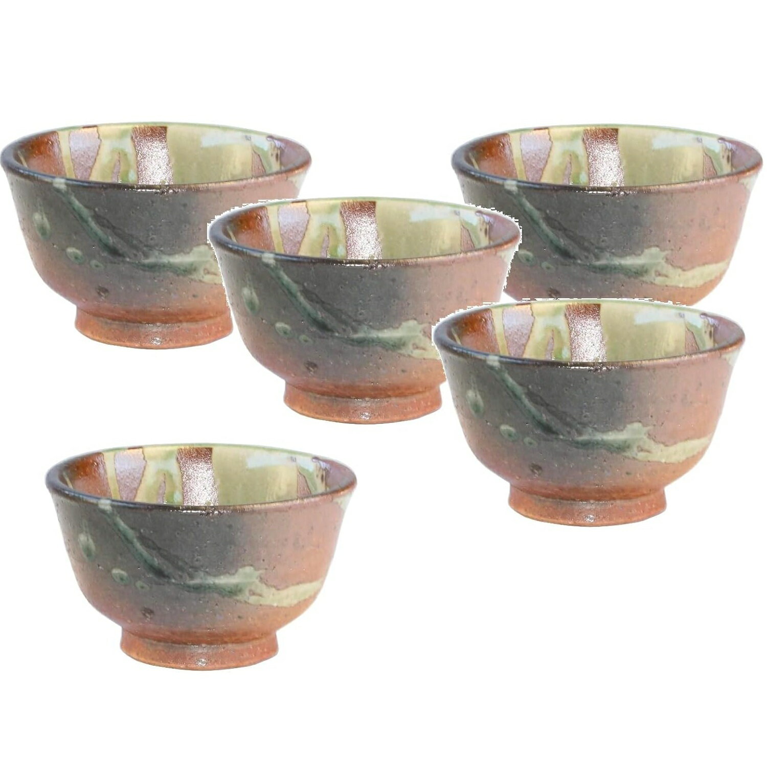 Tea-Utensils - 信楽焼 湯呑 汲出し（5客組） (民芸)