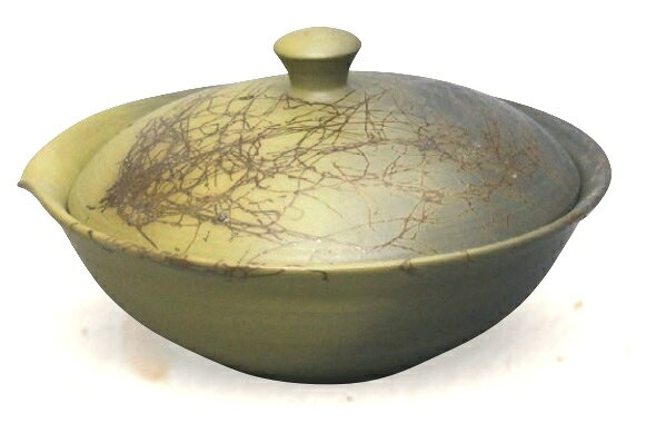 常滑焼急須　白山　緑窯変　お手入れラクラク　藻掛絞り出し　70ml