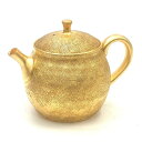 常滑焼 急須【名工作品】昭龍作 昭龍 金彩後手急須 黄金 250ml (セラメッシュ茶こし)
