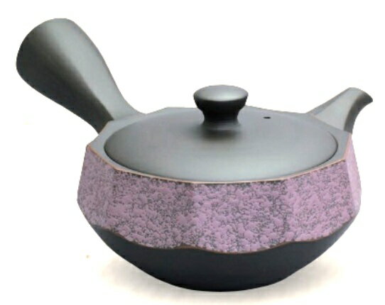 常滑焼　急須 宇幸　黒窯変帯網茶こし急須　約240ml