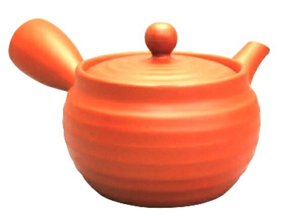 常滑焼　急須 朱泥線段急須　320ml　さわやか茶こし